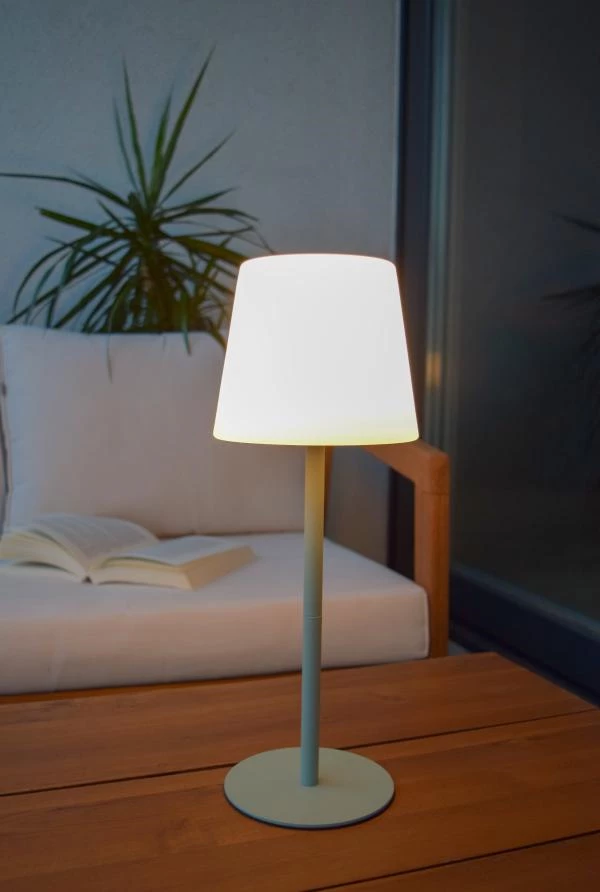 Lucide TYON - Rechargeable Table lamp Indoor/Outdoor - Battery pack - LED Dim. - IP65 - Green - atmosphere 2